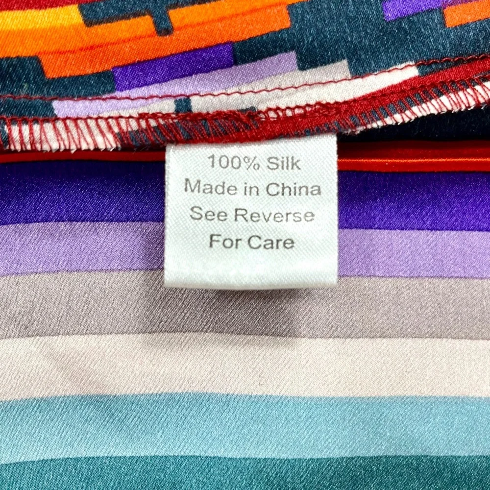 Parker Medium 100%‎ Silk Skirt Multicolor Striped Southwest Boho Festival Mini